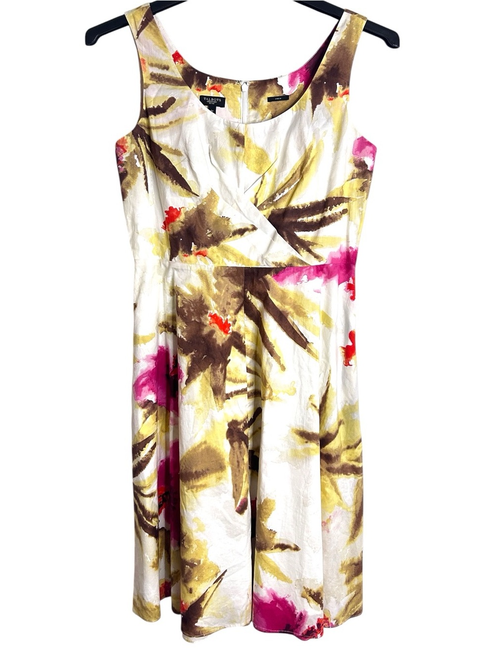 Talbots Petites 6P Floral Watercolor Fit & Flare Dress